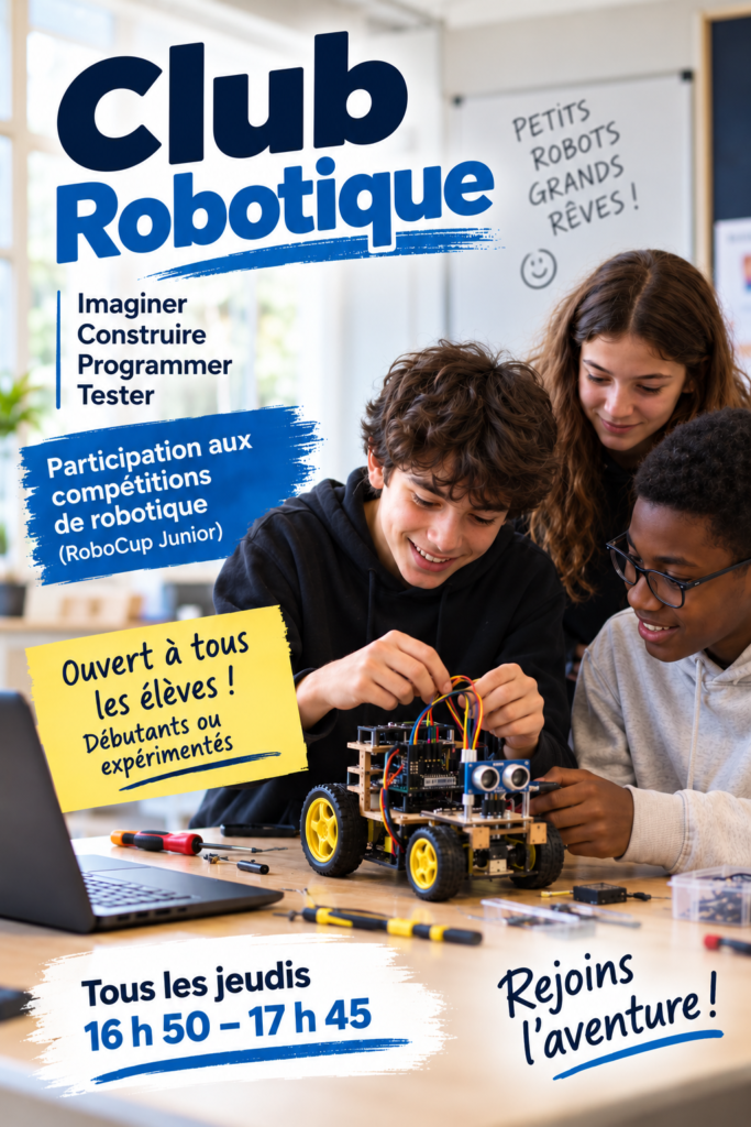 Club robotique : imaginer, construire et programmer des robots à Saint-Vincent-de-Paul